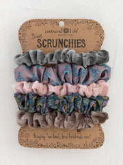 Natural Life Mixed Scrunchies Grey
